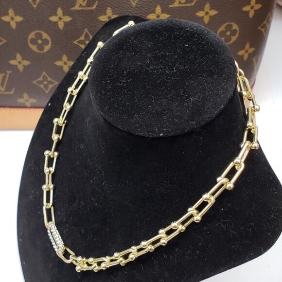 Gold Plated Horse Shoe Necklace Chain - Picture 6 of 6